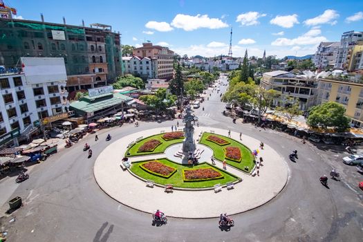 Dalat center market in sunshine. DALAT, VIETNAM