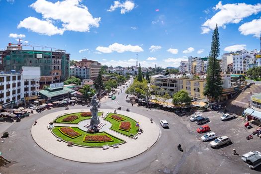 Dalat center market in sunshine. DALAT, VIETNAM