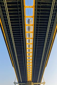 under overpass road bridges at day