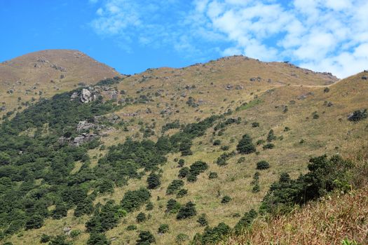 mountains and the dark blue sky