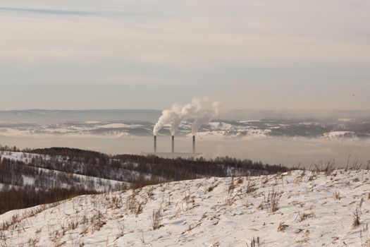 Smokestacks Emit Carbon Dioxide Pollution could the dirt