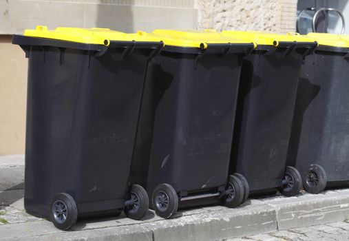 Yellow  Recycling Bins 