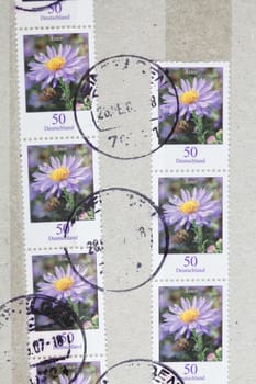 Poststamps on a Letter