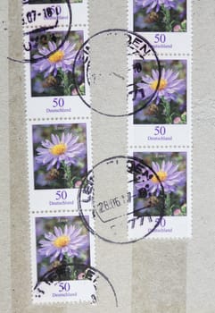 Poststamps on a Letter