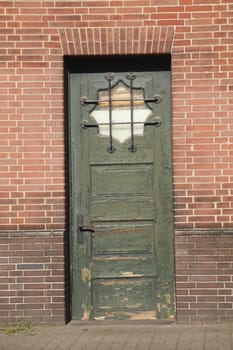 old green wooden door