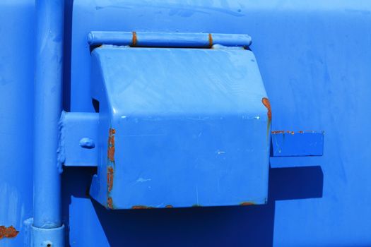 Blue  metal Door and blue metal door lock