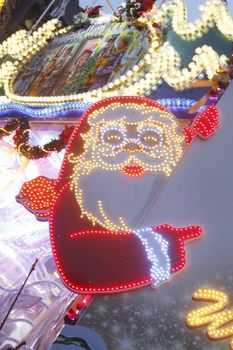 Christmas Decoration Father Christmas at dusk