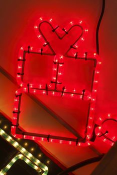 Christmas Decoration present, package at dusk