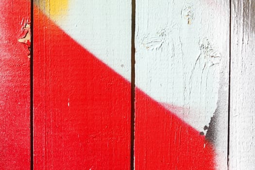 red-white painted wooden boards