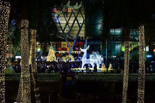 BANGKOK - DECEMBER 24 : Christmas decorated  light for Merry Christmas & Happy New Year 2017 at CentralWorld shopping mall on December 24, 2016 in Bangkok, Thailand.