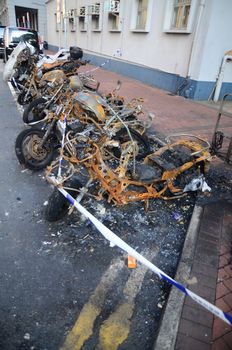 Burnt motorbike and insurance matters on accident