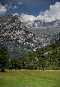 Italian vacation in high mountains of Alps to hike nature  trail