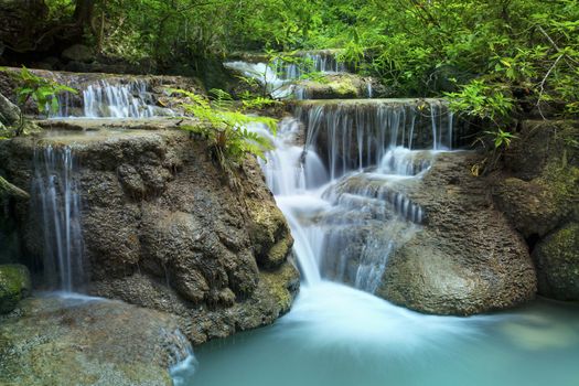 lime stone water fall in arawan water fall national park kanchanaburi thailand use for natural backgroundlime stone water fall in arawan water fall national park kanchanaburi thailand use for natural background