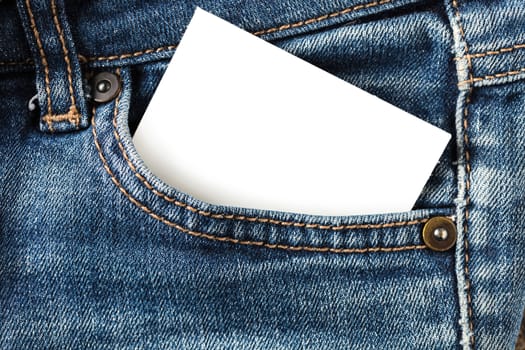 abstract background pocket of jeans with a blank