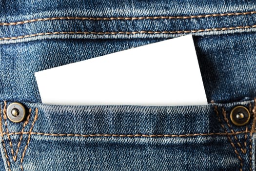 abstract background pocket of jeans with a blank
