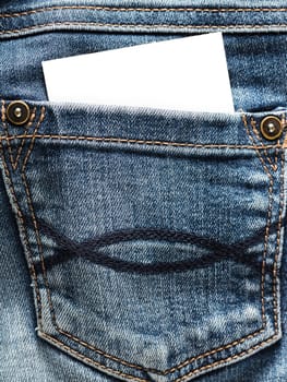 abstract background pocket of jeans with a blank