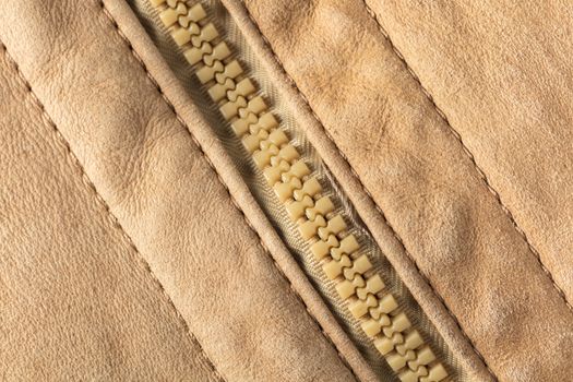 abstract background texture of leather and zipper