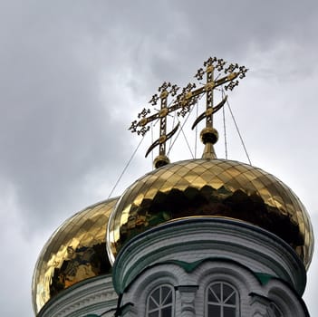 The Golden domes of Virgin Monastery of Raifa. The Virgin Monastery of Raifa. Kazan, Tatarstan Russia
