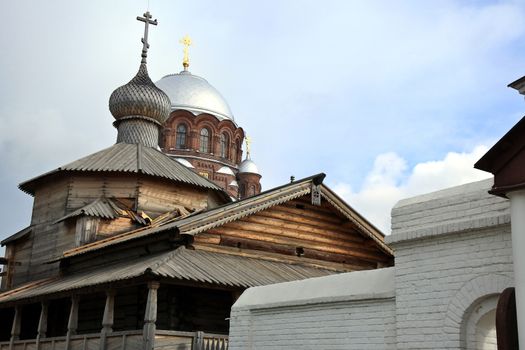 Island Sviyazhsk, Russia - September 2016: John Predtechensky monastery or Church without nails built in 1552.