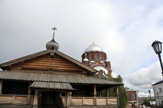 Island Sviyazhsk, Russia - September 2016: John Predtechensky monastery or Church without nails built in 1552.