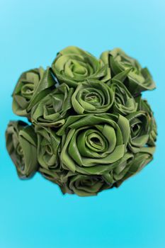 Green flower made by pandan leaf