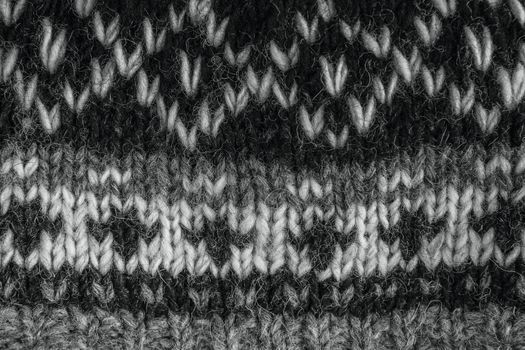 Real knitted fabric textured background. Ornament Norwegian style