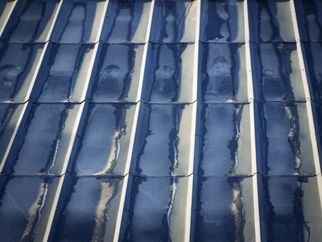 abstract background or texture Metal roofs is covered by frost