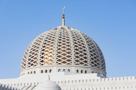 The dome of the Sultan Qaboos Grand Mosque in Muscat, the main mosque of The Sultanate of Oman.