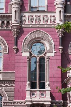 architectural historic building with window and balcony.