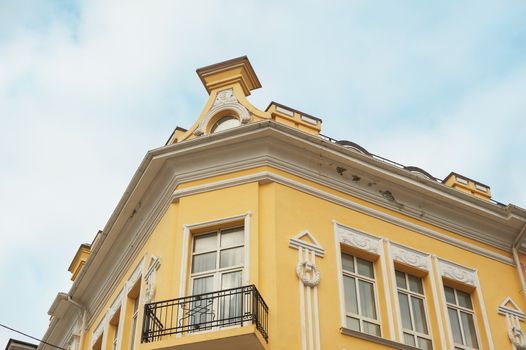 architectural historic building with window and balcony.