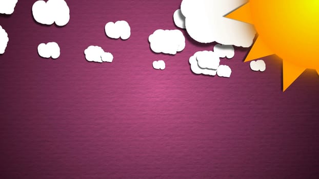 Simple cartoon clouds and sun. Fun background.