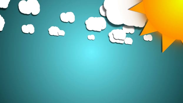 Simple cartoon clouds and sun. Fun background.