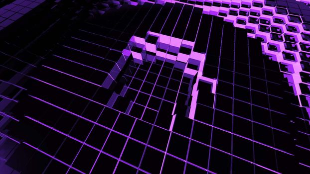 Abstract background with surface cubes. Technology backdrop. 3D rendered