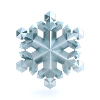 Snowflake 3D render illustration isolated on white background