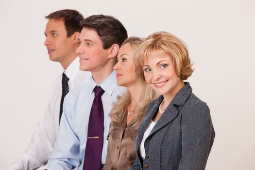 Group of young people on isolated background