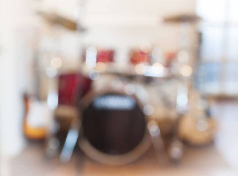 Blur abstract background with drum set, stock photo