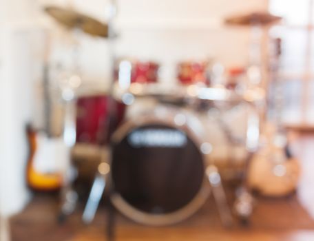 Blur abstract background with drum set, stock photo