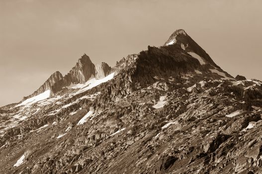 Grimselpass in Bernese Alps connects Bern and Valais