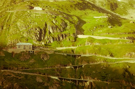 Grimselpass in Bernese Alps connects Bern and Valais