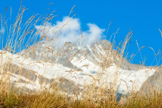 The Alps in Switzerland, high peaks steep valleys, Swiss Alps in Berner Oberland