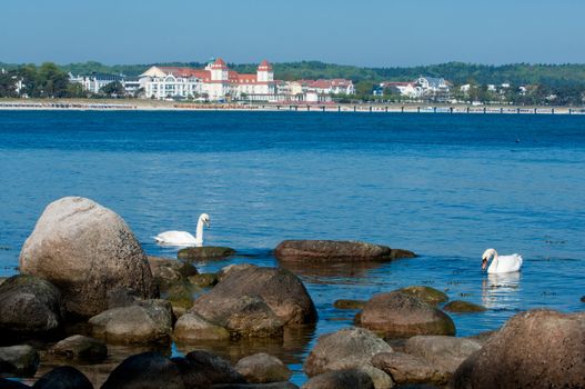 Binz view from the beach, Ruegen, Germany