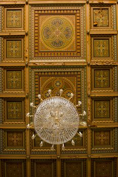 Lovely decorative detail of the ceiling in the background