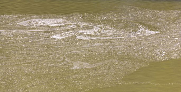 Foam swirls in the St. Croix River, Minnesota.