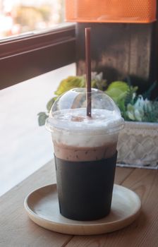 Iced coffee in coffee shop, stock photo