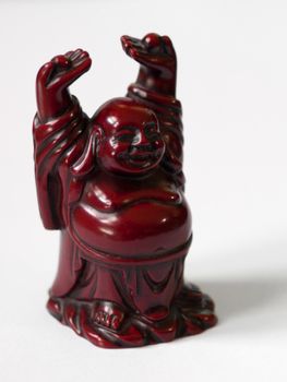 LAUGHING BUDDHA STATUE WITH GOLD NUGGETS