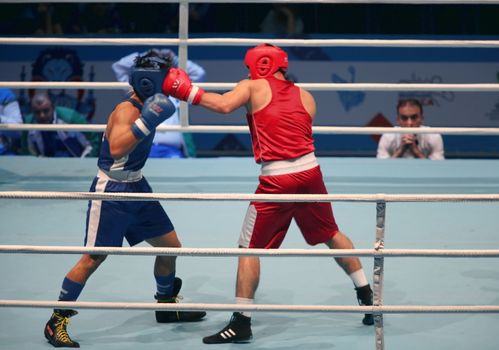 St. Petersburg, Russia, November 21, 2016 Youth World Boxing Championships  men, boxing match