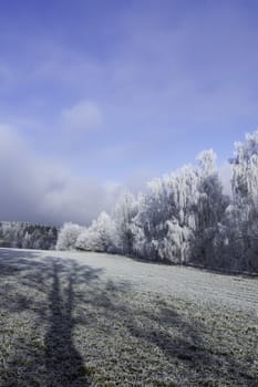 Fairytale winter landscape in the Czech Central Mountains