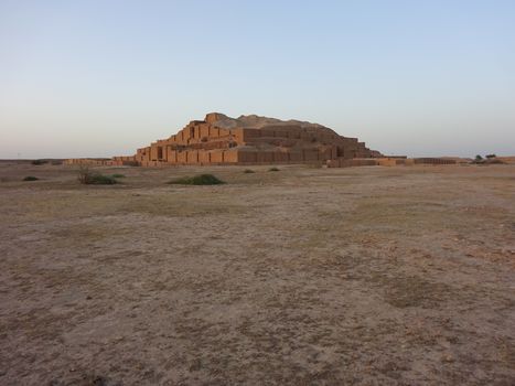 AHVAZ, IRAN - OCTOBER 4, 2016: Temple Chogha Zanbil in the last light of a day on October 4, 2016 in Iran, Asia