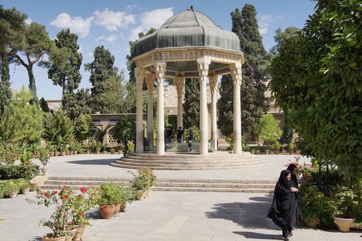 SHIRAZ, IRAN - OCTOBER 7, 2016: Tomb of the famous poet Hafis on October 7, 2016 in Shiraz, Iran, Asia