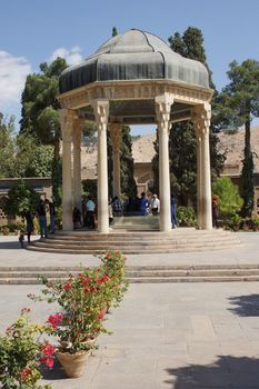 SHIRAZ, IRAN - OCTOBER 7, 2016: Tomb of the famous poet Hafis on October 7, 2016 in Shiraz, Iran, Asia